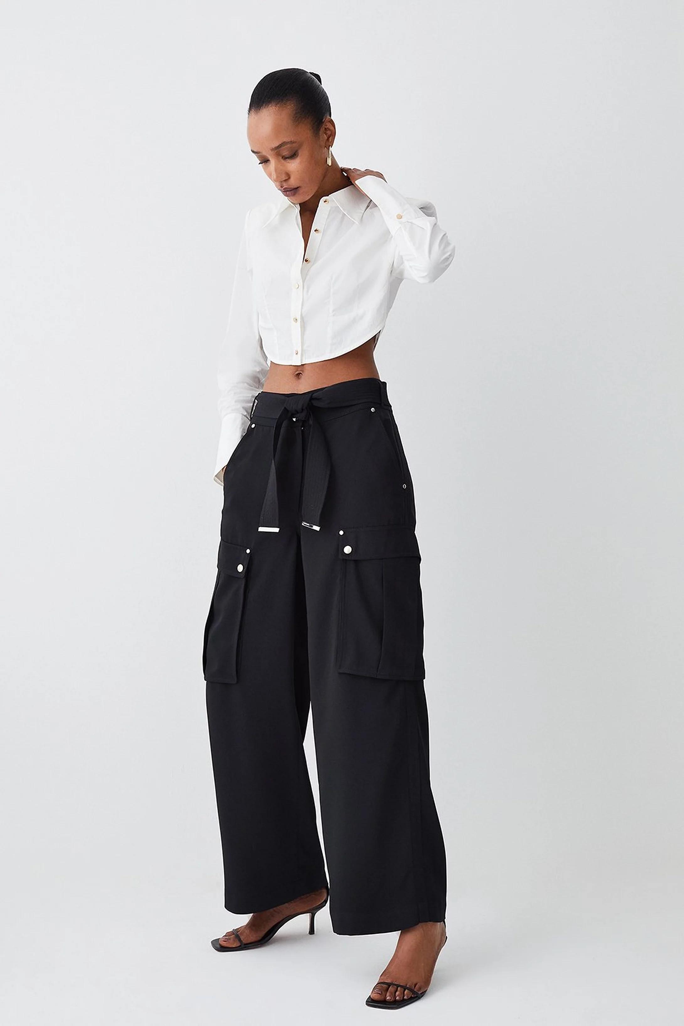 Soft Tailored Pocket Cargo Pants | Karen Millen US