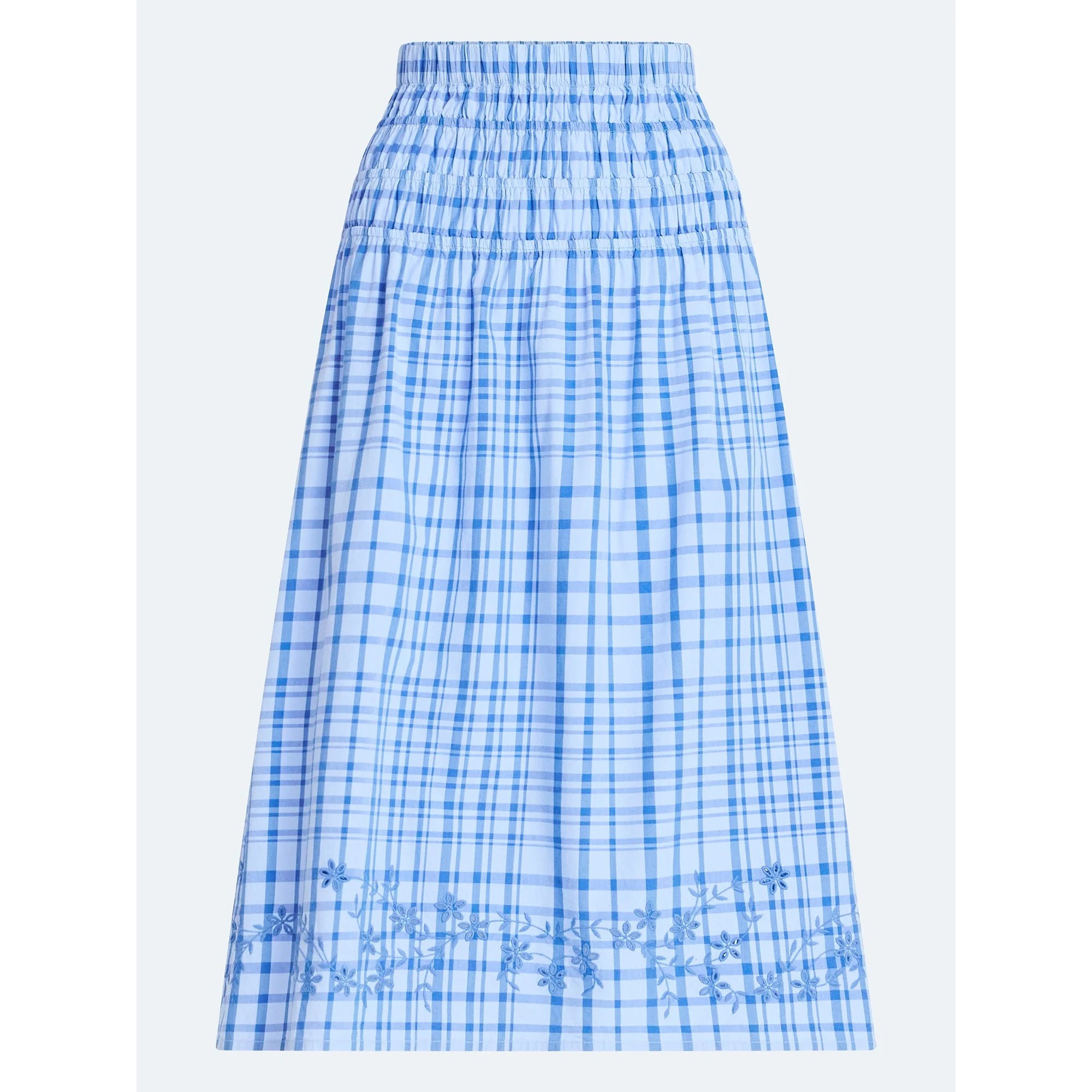 Free Assembly Women's and Women's Plus Embroidered Cotton Maxi Skirt with Smocked Waist, Sizes XS... | Walmart (US)