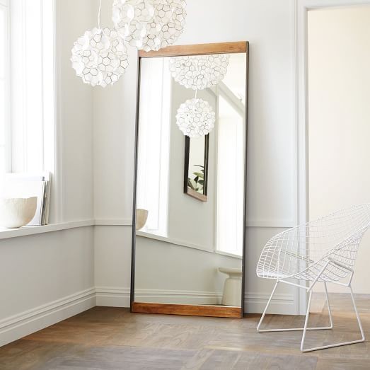 Industrial Floor Mirror, Mango Wood | West Elm (US)