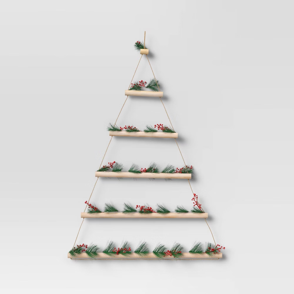 Wooden Wall Tree with Greenery Green - Threshold | Target