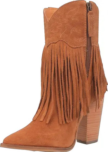 Fringe Zip-Up Western Boot (Women) | Nordstrom