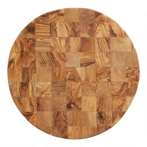 Round Olive Wood Pizza Cutting Board | World Market
