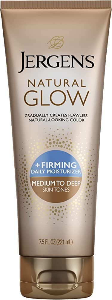 Jergens Natural Glow +FIRMING Body Lotion, Medium to Deep Skin Tone, 7.5 Fl Oz Sunless Tanning Da... | Amazon (US)