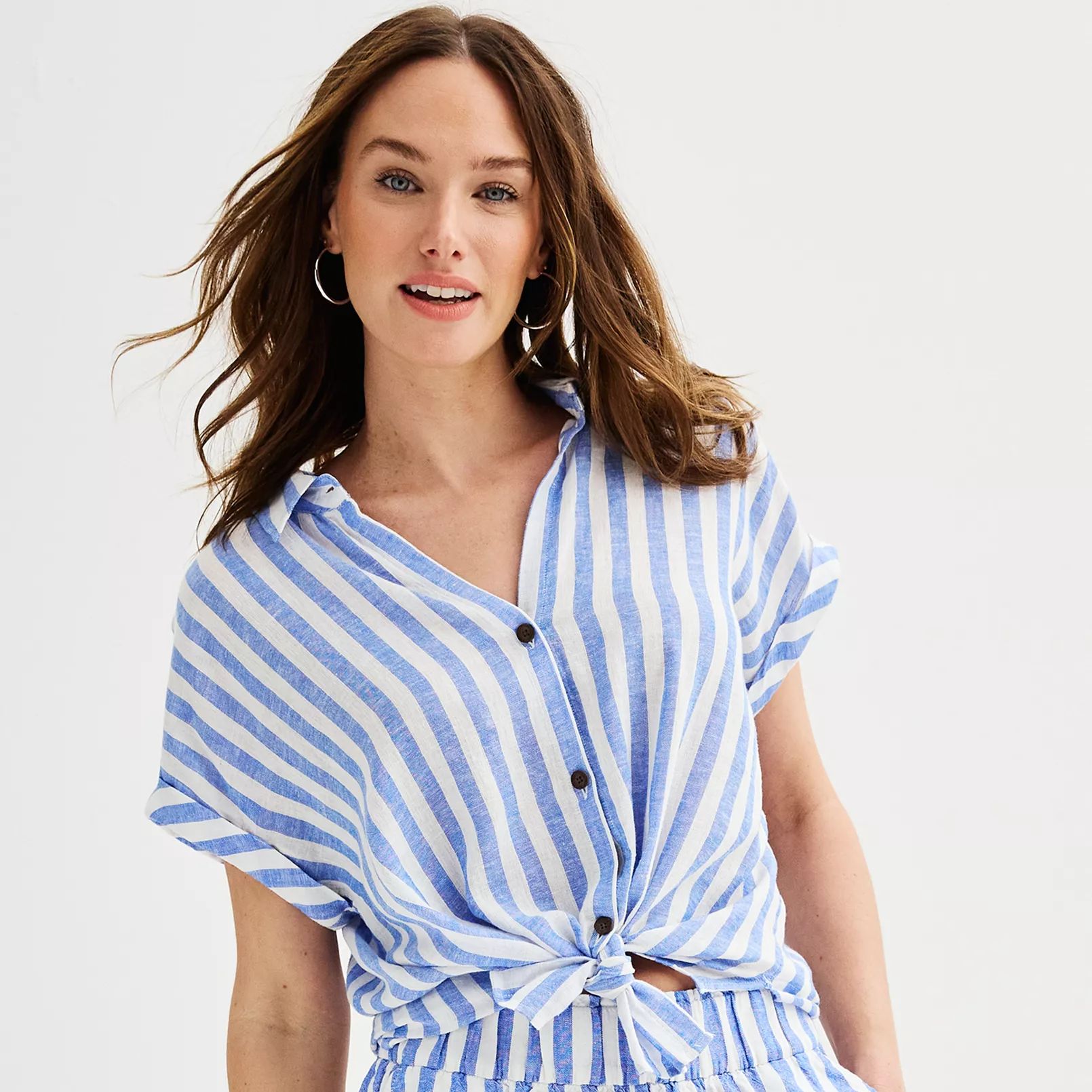 Women's Sonoma Goods For Life® Oversized Linen-Blend Camp Shirt | Kohl's