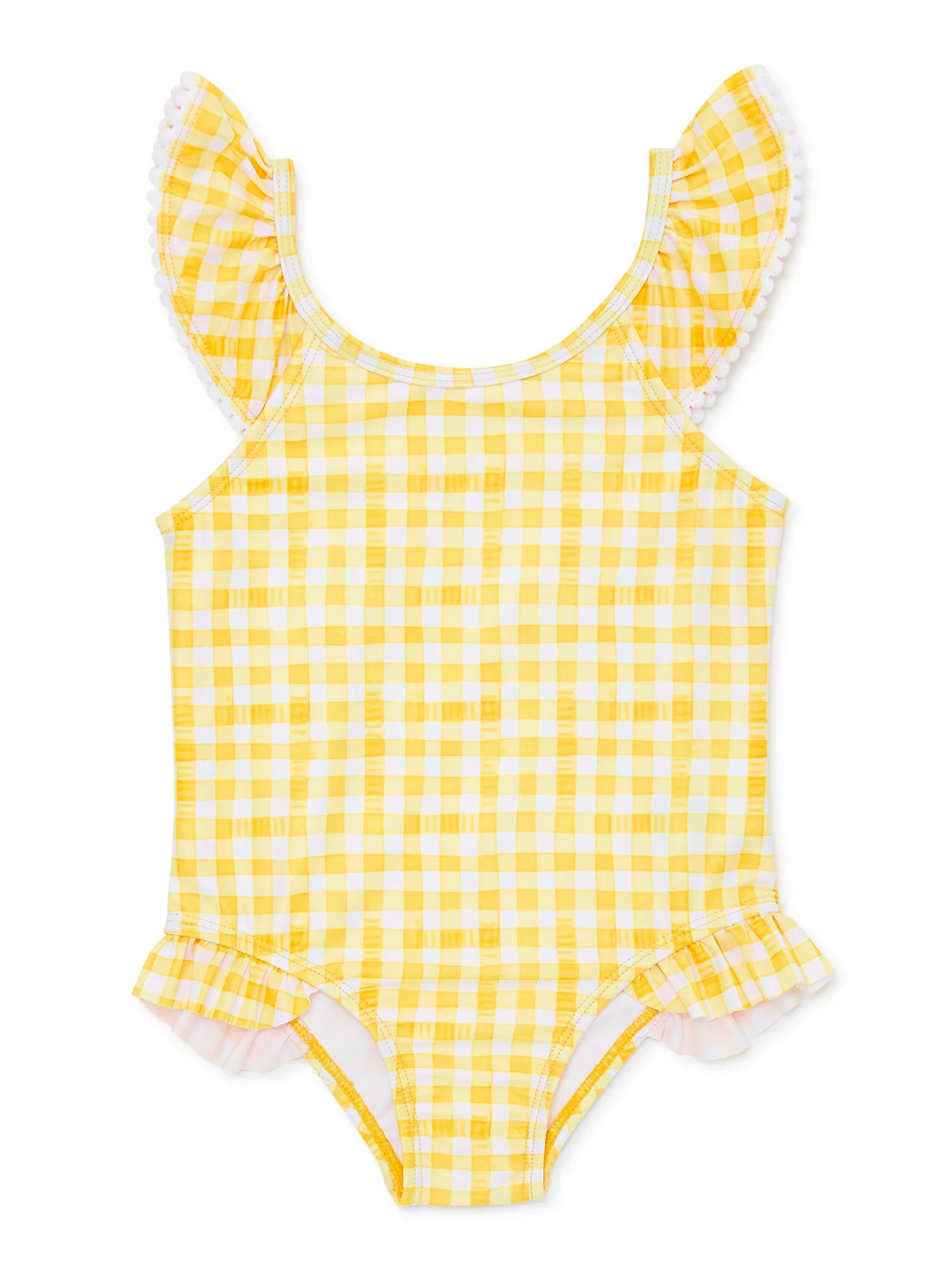 Wonder Nation Toddler Girls Gingham One Piece Swimsuit | Walmart (US)