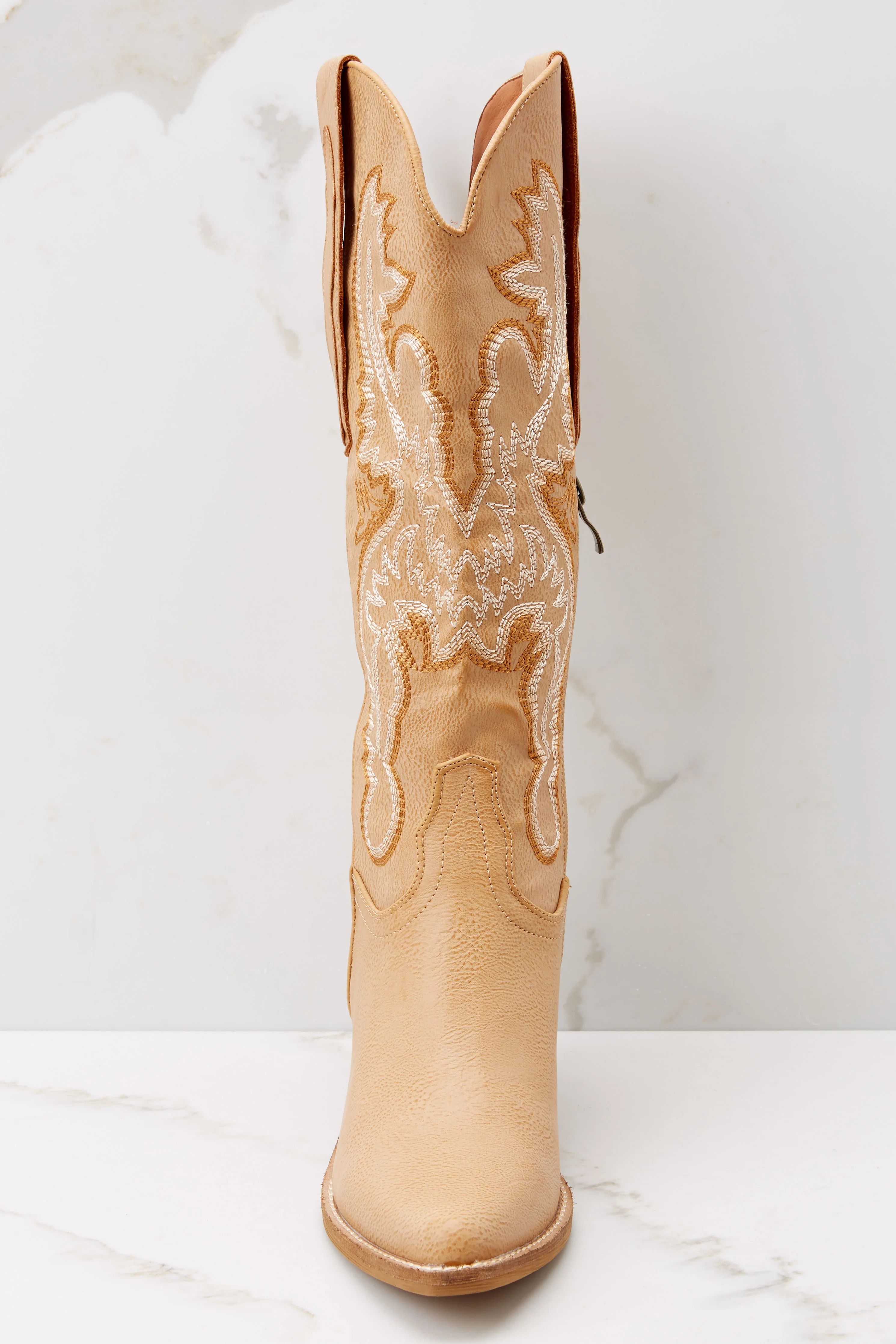 Southern Belle Tan Boots | Red Dress 