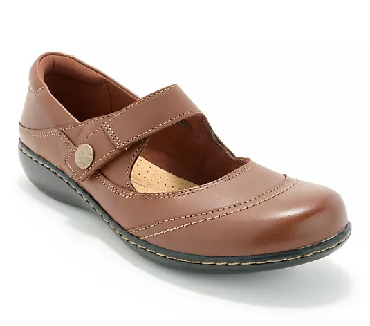 Clarks Collection Leather Slip-On Mary-Janes -Ashland Elayne - QVC.com | QVC