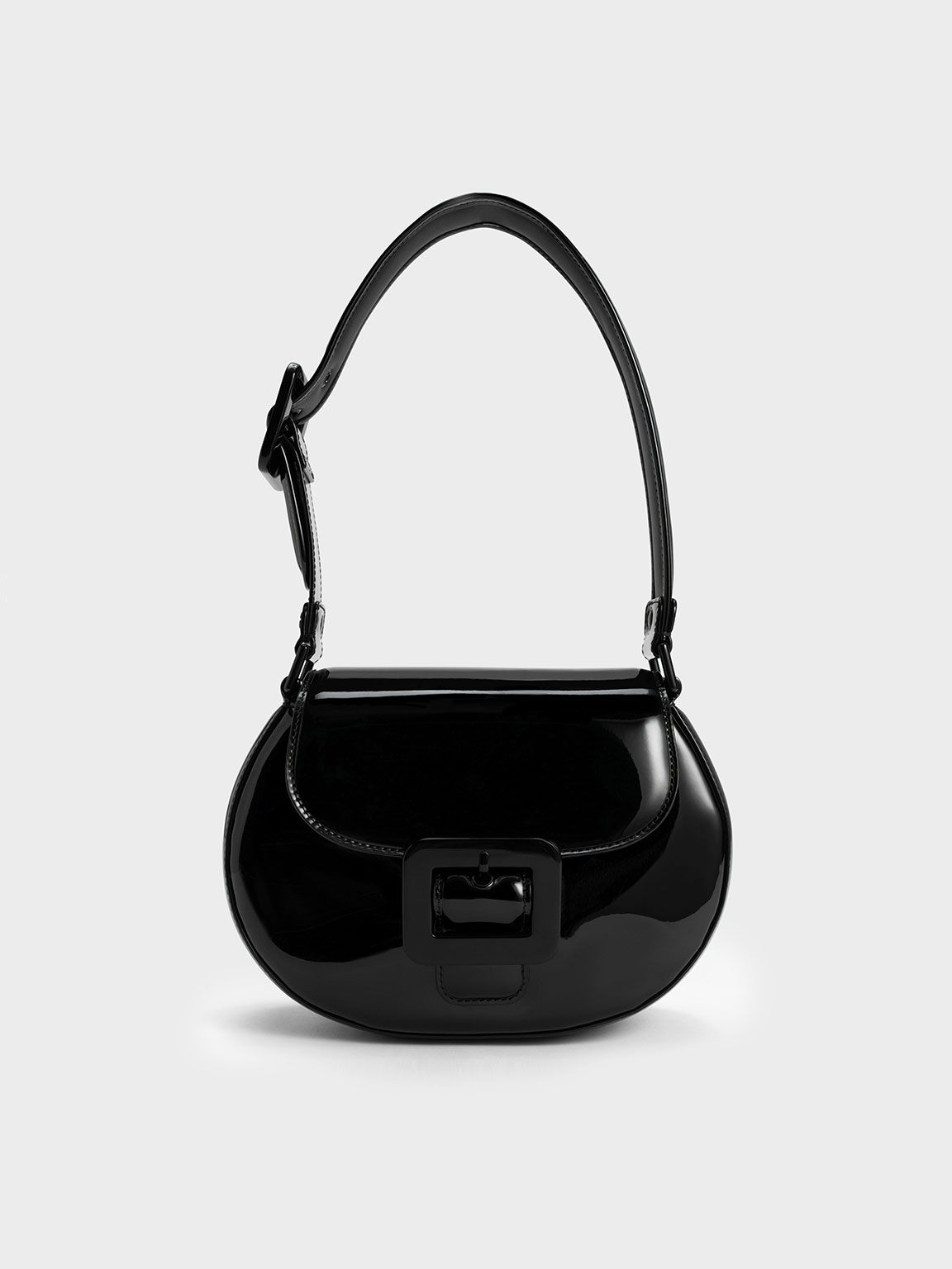 Lula Patent Buckled Bag
 - Black | Charles & Keith US