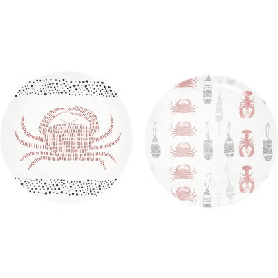 Pavilion Gift Company - Coastal - 8" Melamine Appetizer Plates (Set of 2) - Dining Plates | Target