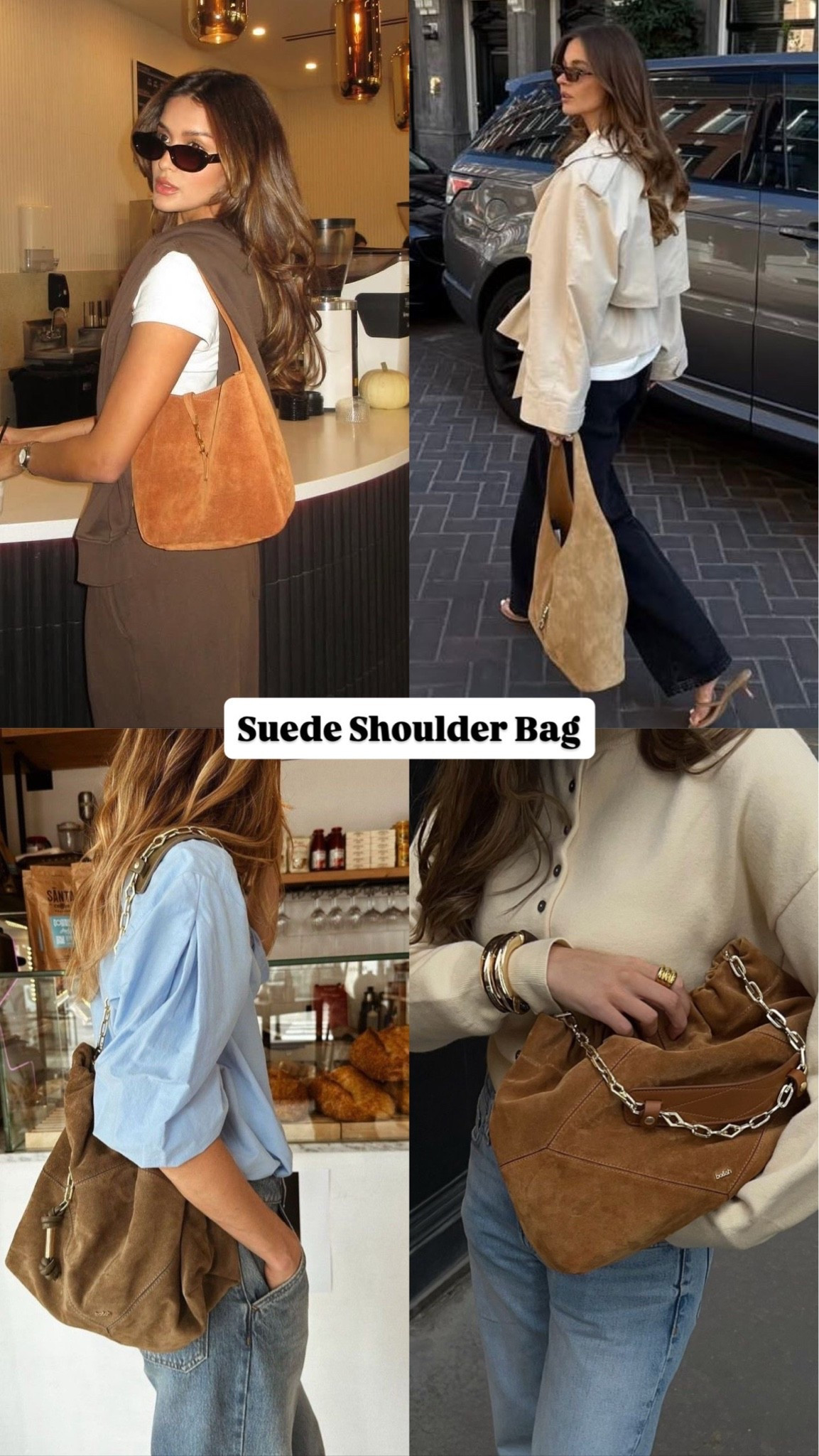 The suede shoulder bag every cool girl fashion trendy wardrobe needs 🤎
#BagTrend #QuietLuxury #FashionEssentials

#LTKootd #LTKSaleAlert