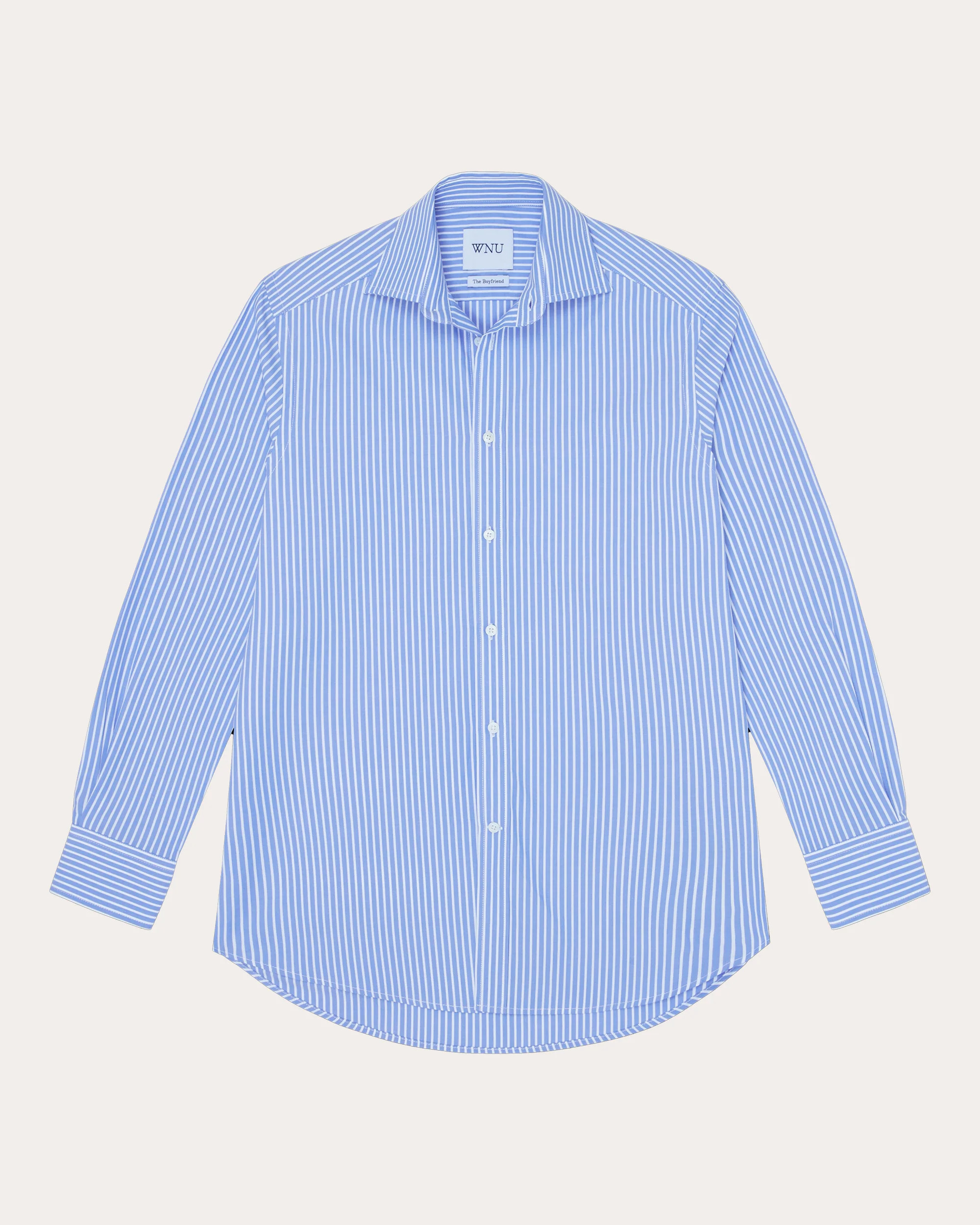 With Nothing Underneath Women's The Boyfriend Pinstripe Fine Cotton Poplin Button-Up Shirt in Inverted Pinstripe | Olivela