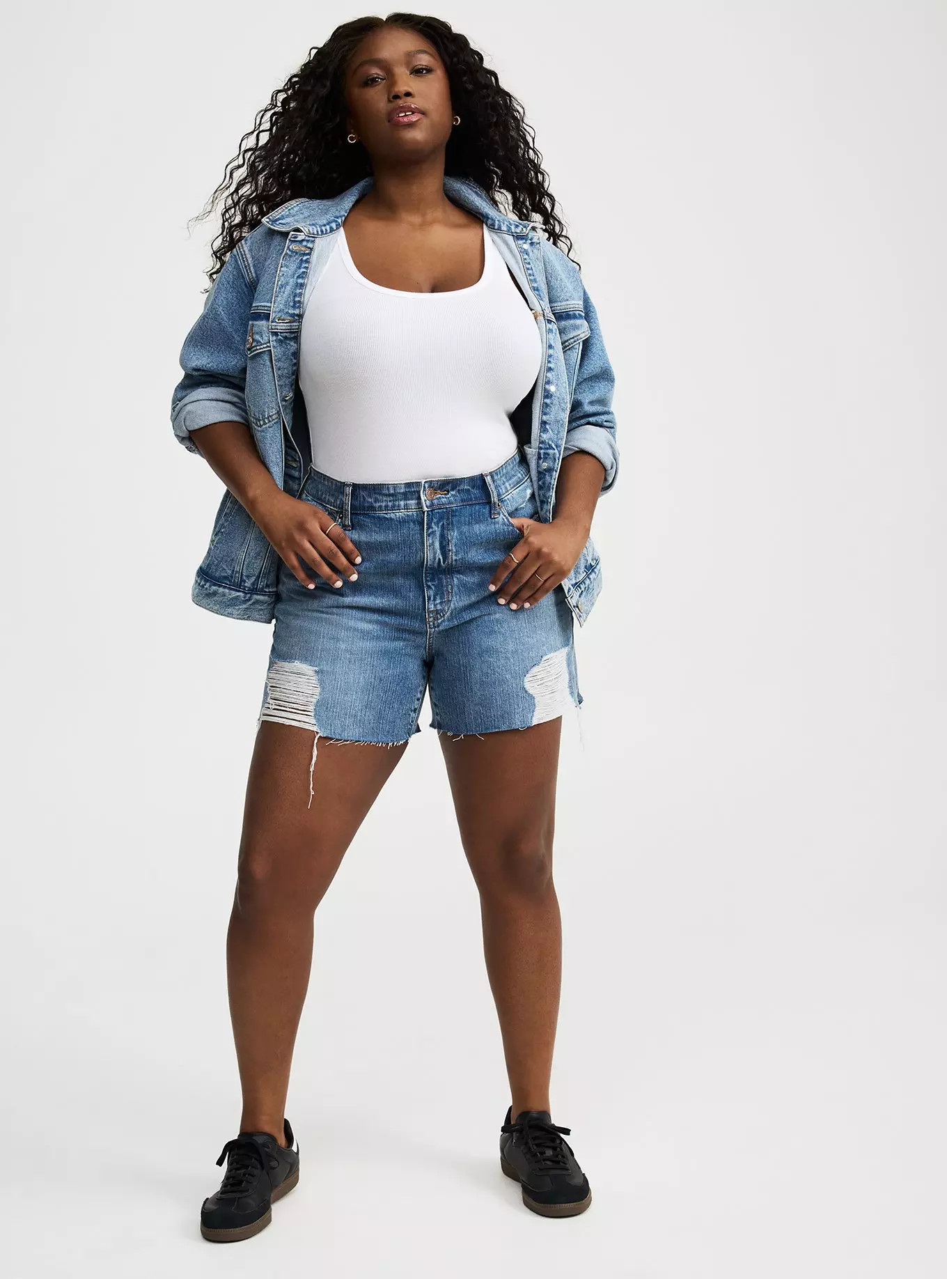 5'' Perfect High-Rise Distressed Short | Torrid (US & Canada)