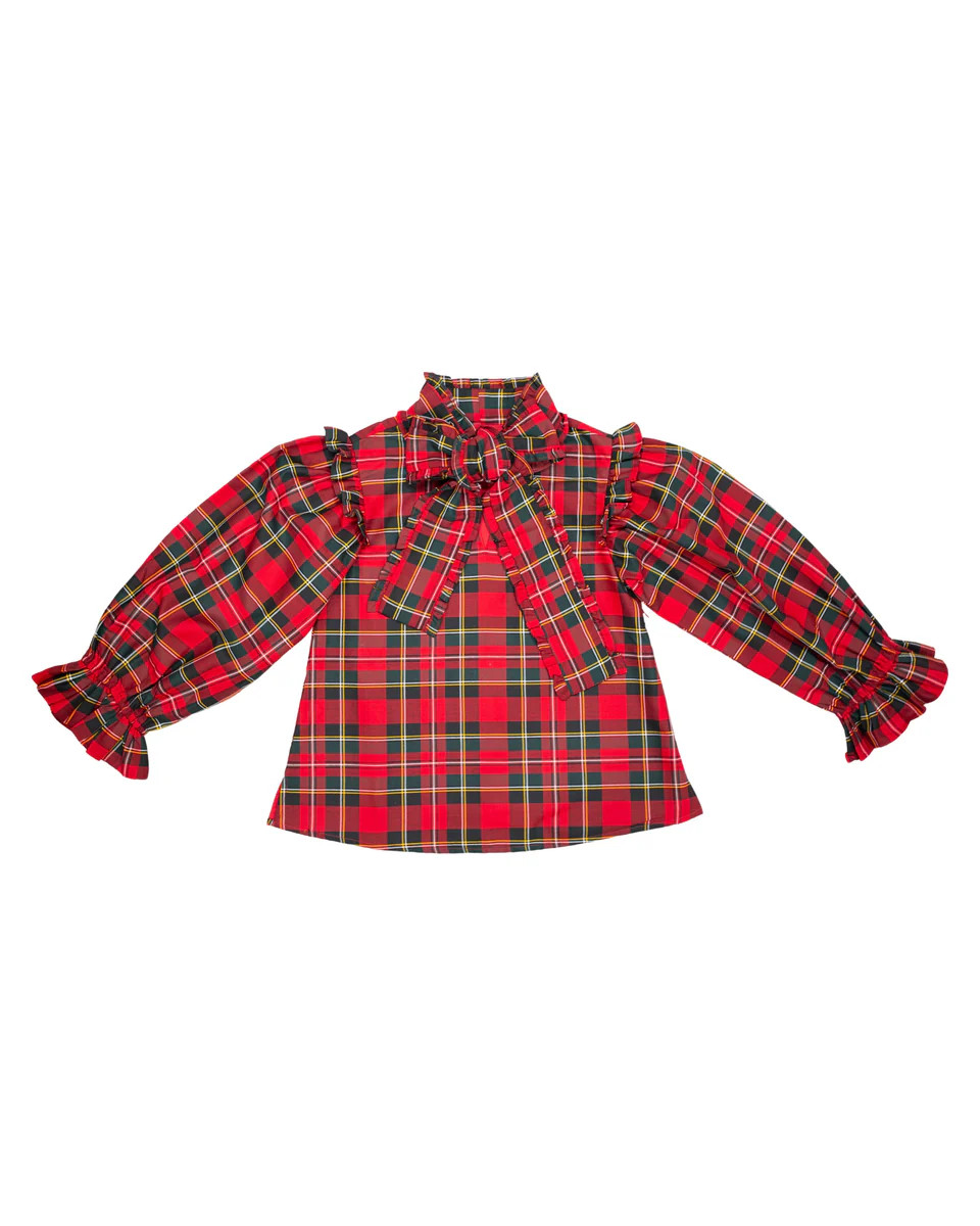 Josie Mae Top in red tartan | Elizabeth Wilson Designs