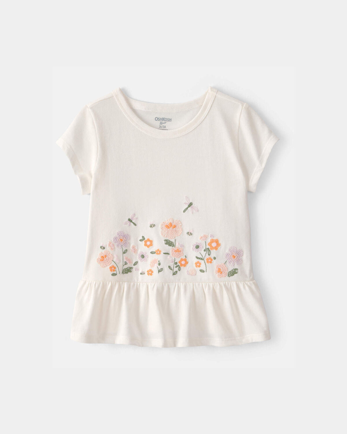 Toddler Girl Floral Embroidered Top - Ivory | Carter's Inc