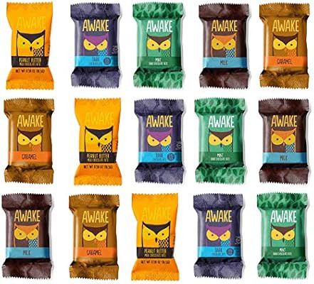 Awake Caffeinated Chocolate Energy Bites Variety Gift Box (15 count) – Dark Chocolate, Milk Cho... | Amazon (US)