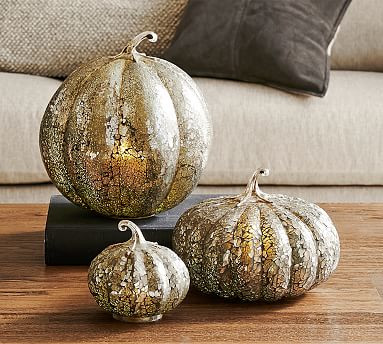 Smoke Mosaic Pumpkin Cloche | Pottery Barn (US)