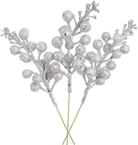 Artiflr 14 Pack Christmas Glitter Berries Stems, 7.8Inch Artificial Christmas Picks for Christmas... | Amazon (US)