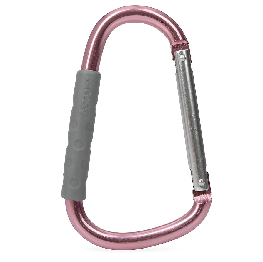 Nuby Large Handy Hook Carabiner Stroller Clip with Textured Soft Grip: Rose Gold | Amazon (US)