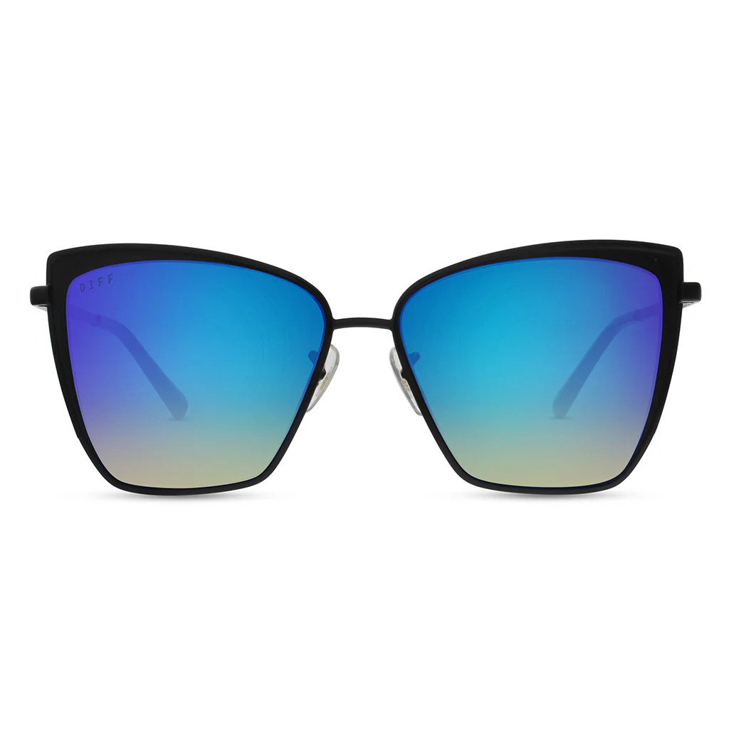 BECKY - BLACK + ICE BLUE MIRROR | DIFF Eyewear