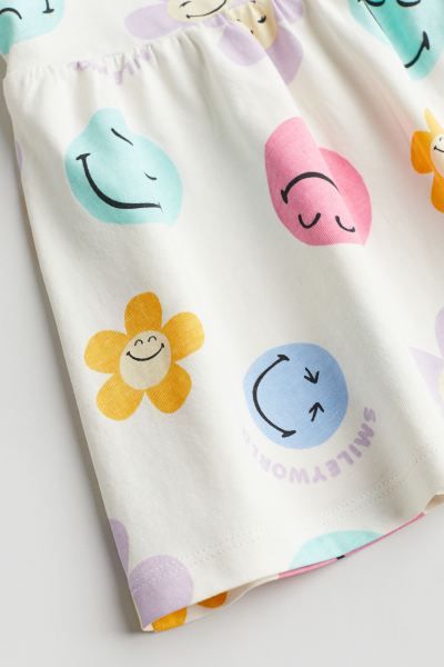 Sleeveless Cotton Dress - Cream/SmileyWorld® - Kids | H&M US | H&M (US + CA)