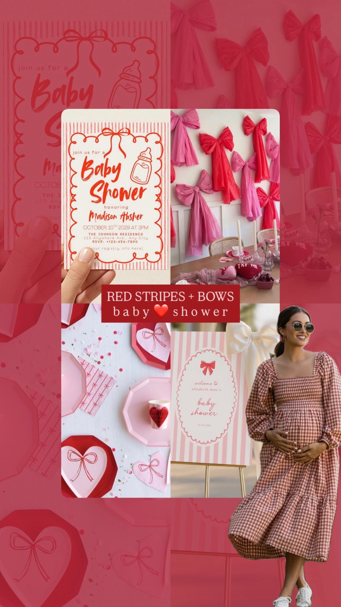 Red Striped & Bows Baby Shower // Little Sweetheart Valentine Baby Shower #LTKParty

#LTKValentine #LTKBaby #LTKBump