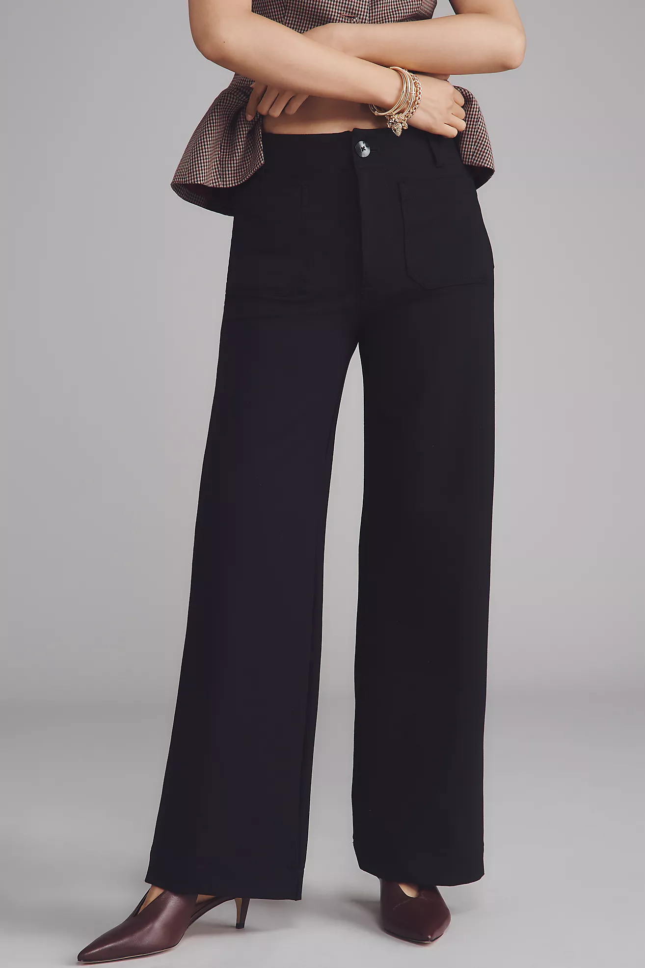 The Colette Ponte Full-Length Wide-Leg Pants by Maeve | Anthropologie (US)