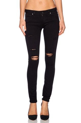 PAIGE Verdugo Ultra Skinny in Black Shadow Destructed from Revolve.com | Revolve Clothing (Global)