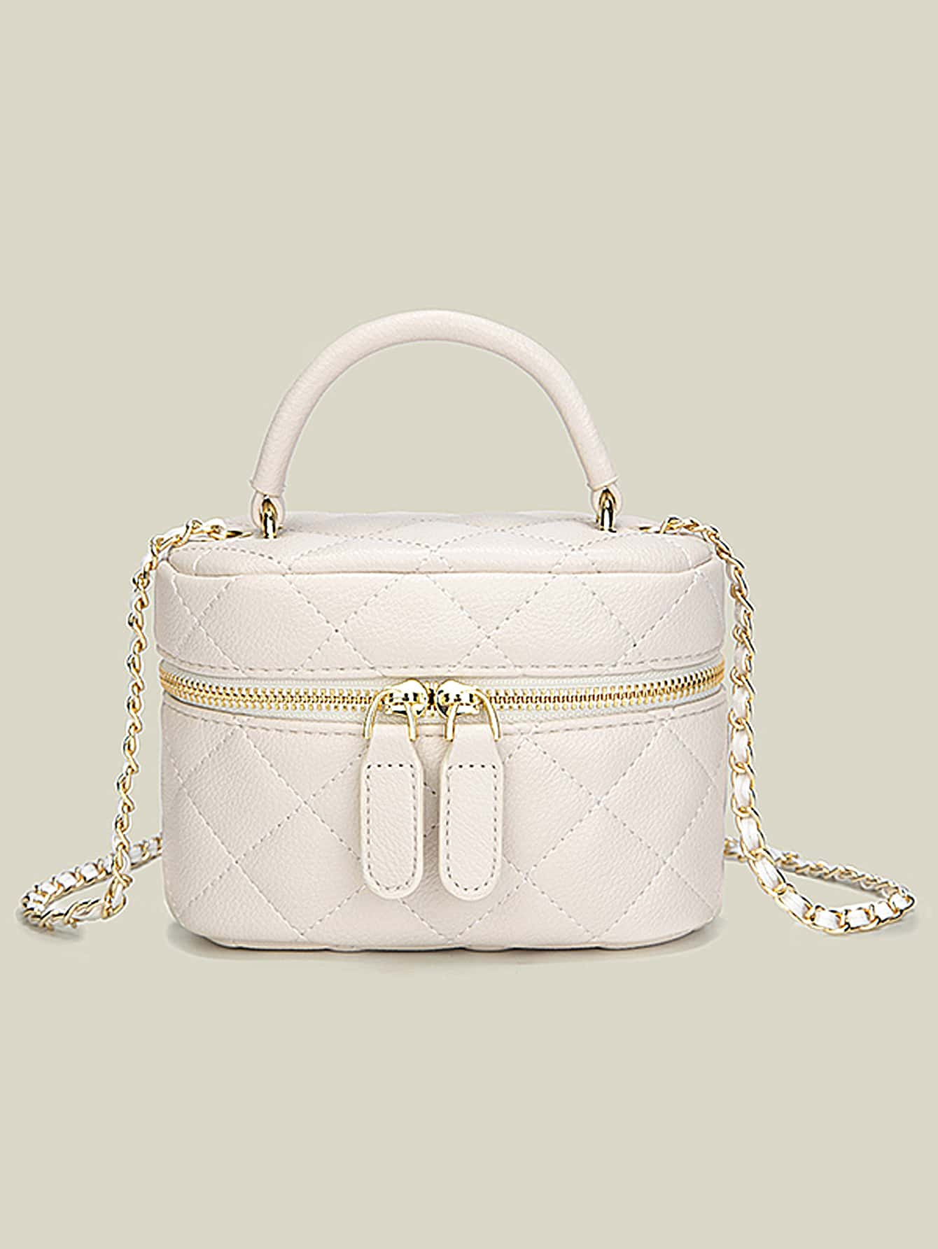Mini Bucket Bag Quilted PU Chain4.73(11) | SHEIN