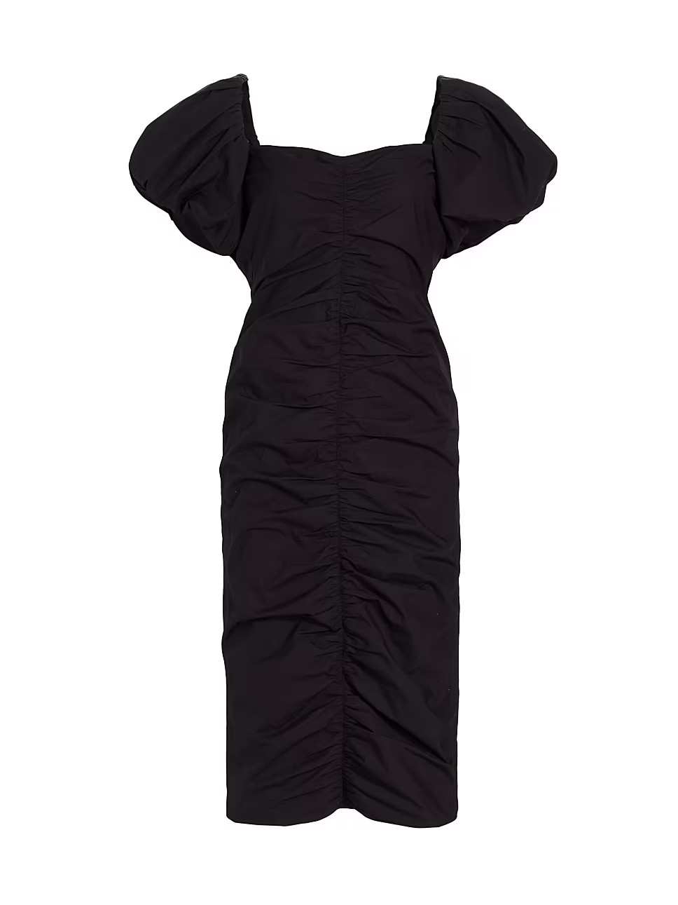 Tessa Ruched Puff-Sleeve Midi-Dress | Saks Fifth Avenue