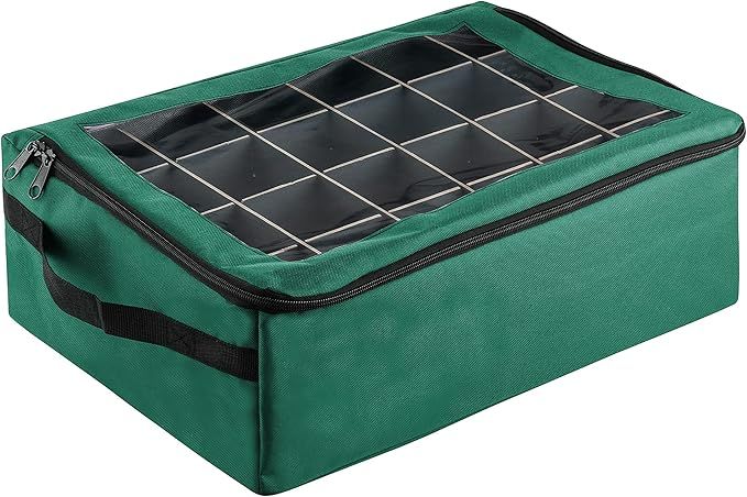 Tiny Tim Totes | Premium | 48 Christmas Ornament Organizer Storage Box | Green | Amazon (US)