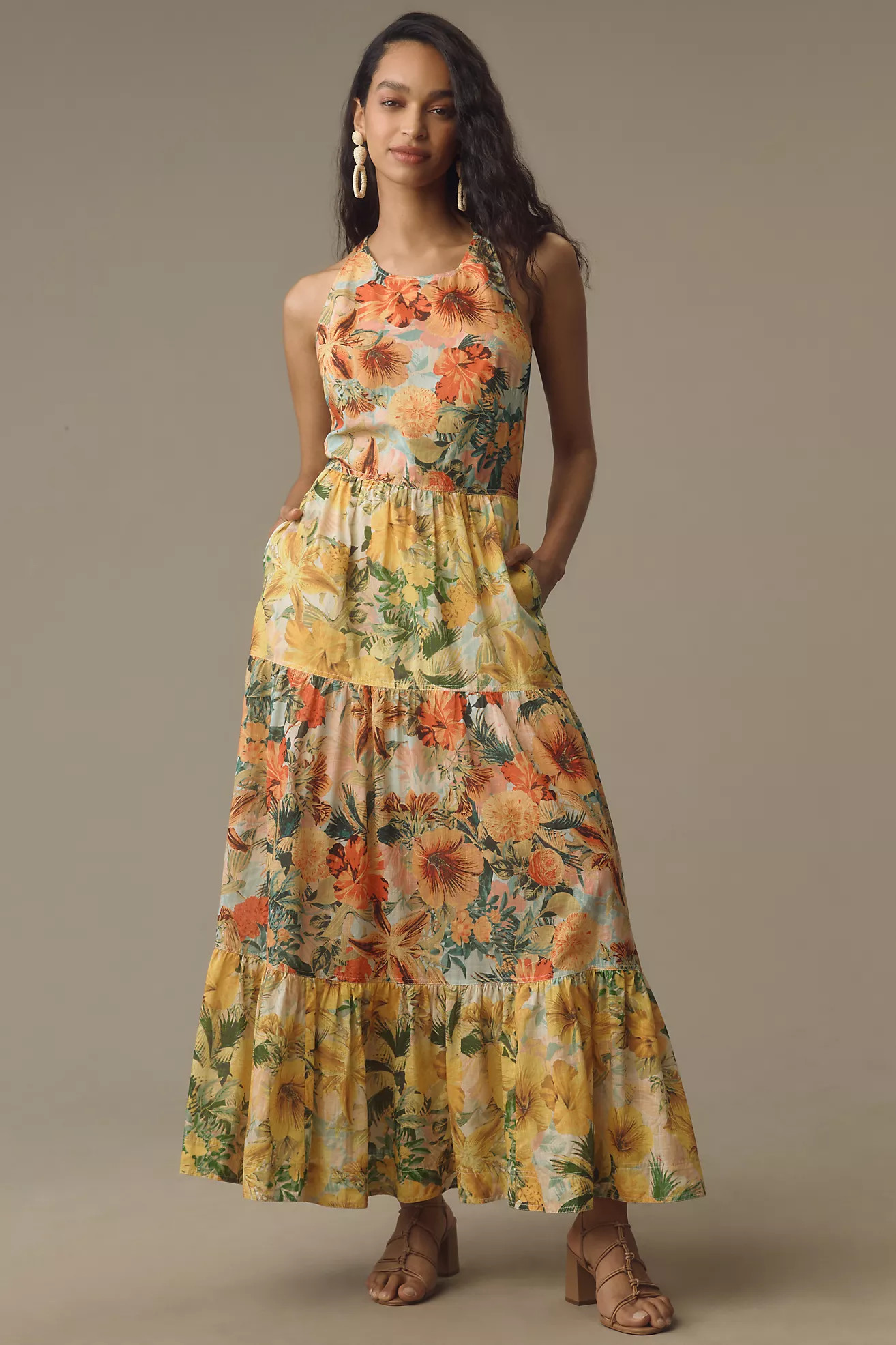 Pilcro Halter Tiered Maxi Dress | Anthropologie (US)