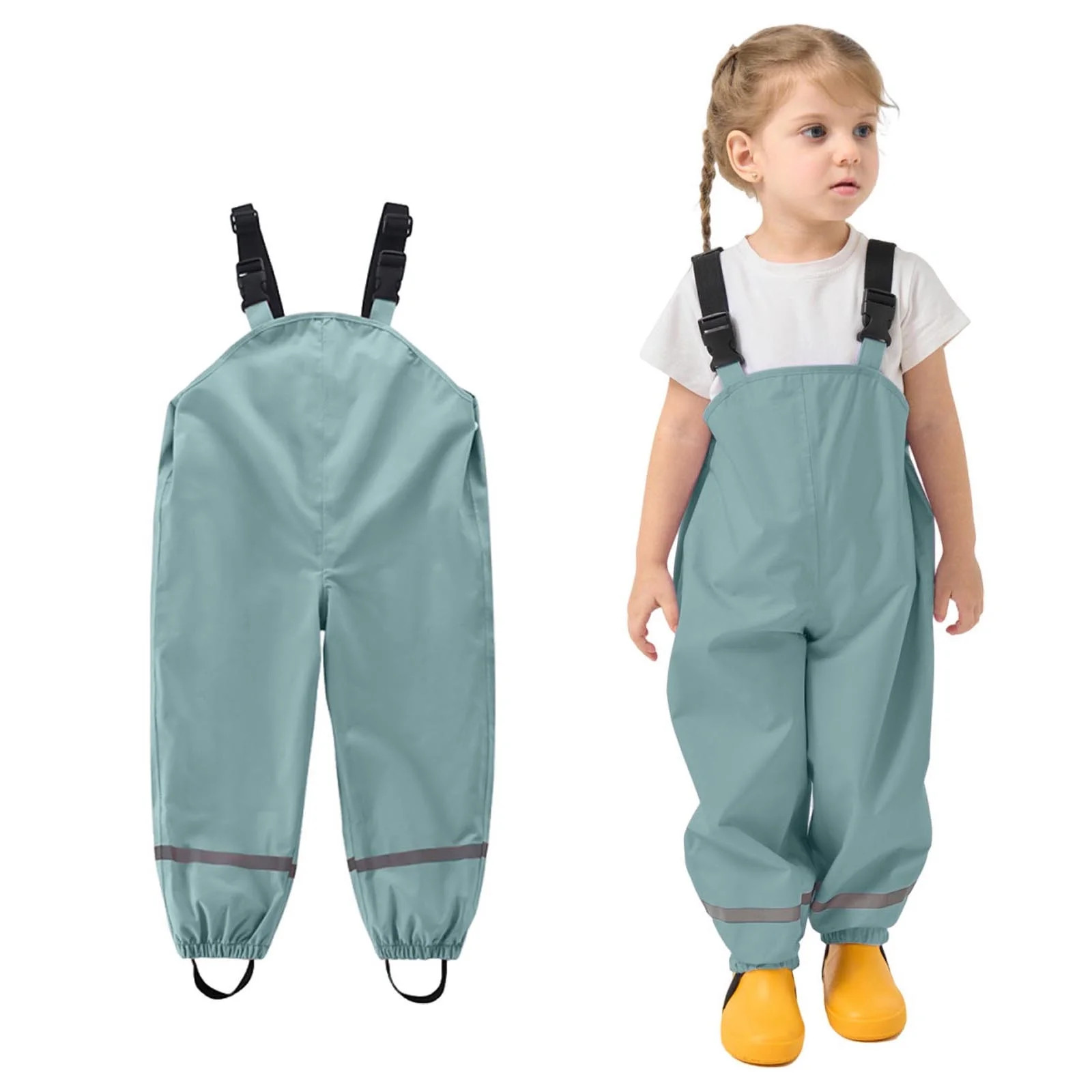 hoksml Kids Waterproof Overalls, Rain Pants with Suspenders for Boys Girls, Lightweight 4-Season ... | Walmart (US)