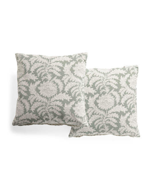 2pk 20x20 Artichoke And Block Print Decorative Pillows | TJ Maxx