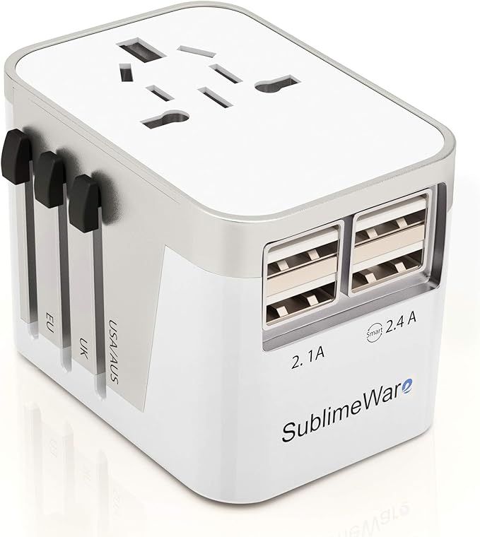 International Power Adapter Travel Plug - 4 USB Ports Universal Work for 150 Countries - 120 Volt... | Amazon (US)