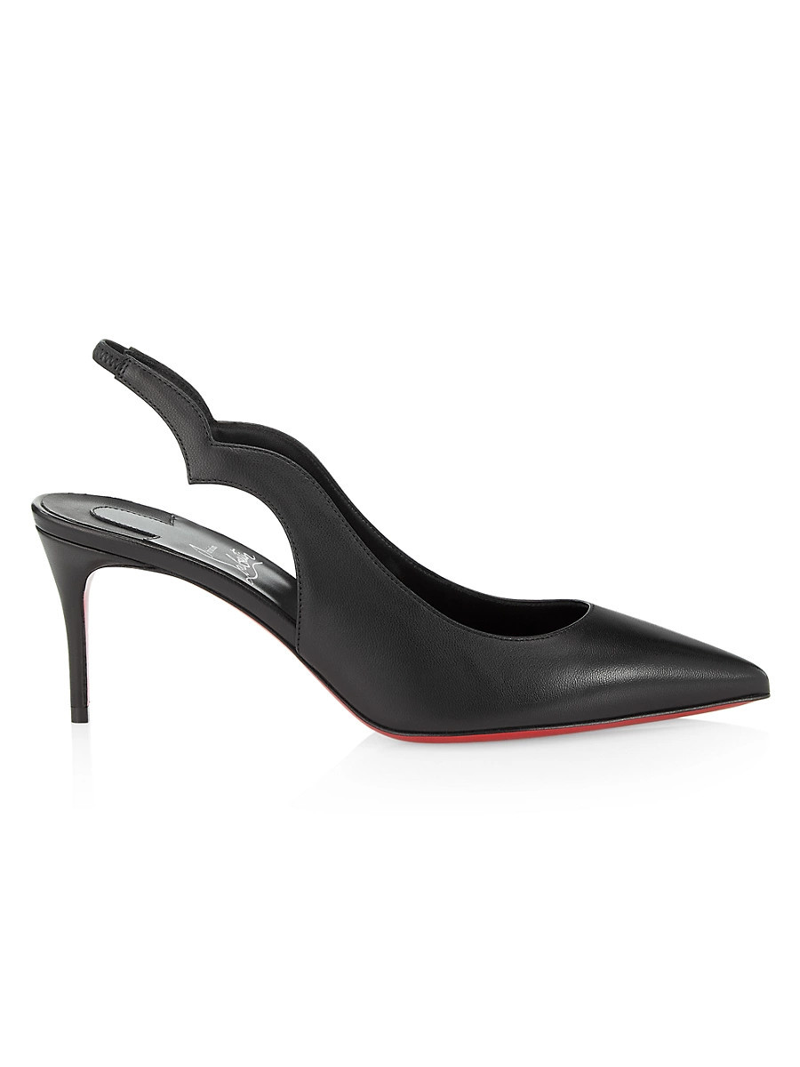 Women's Hot Chick 70MM Leather Slingback Pumps - Black - Size 6.5 | Saks Fifth Avenue
