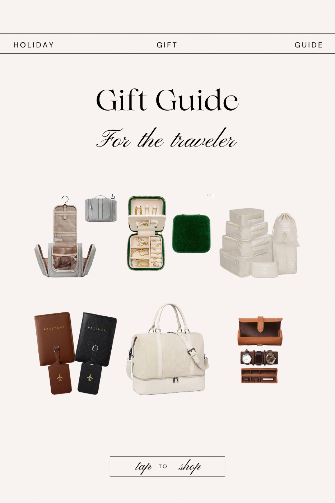 Gift guide for the traveler

#LTKGiftGuide #LTKHoliday #LTKtravel