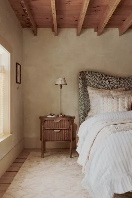 The Isla Fluted-Wood Two-Drawer Nightstand | Anthropologie (US)