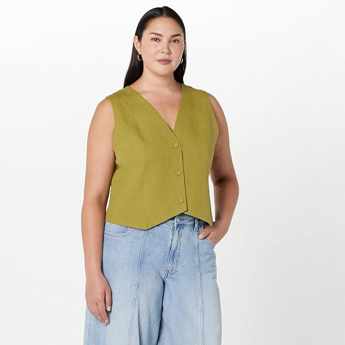 The Drop Women's ESMA Linen Vest | Amazon (US)