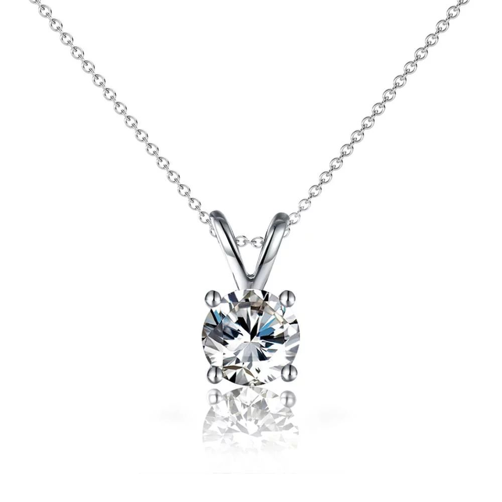 Cate & Chloe Faye Loyal Solitaire Pendant Necklace, Women's 18k White Gold Plated Necklace with L... | Walmart (US)