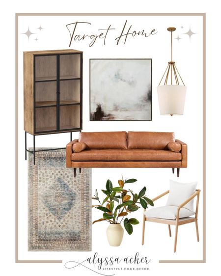 Living room style inspiration!

Leather Sofa, boho, traditional. Display cabinet. 

#targethome #walmarthome 