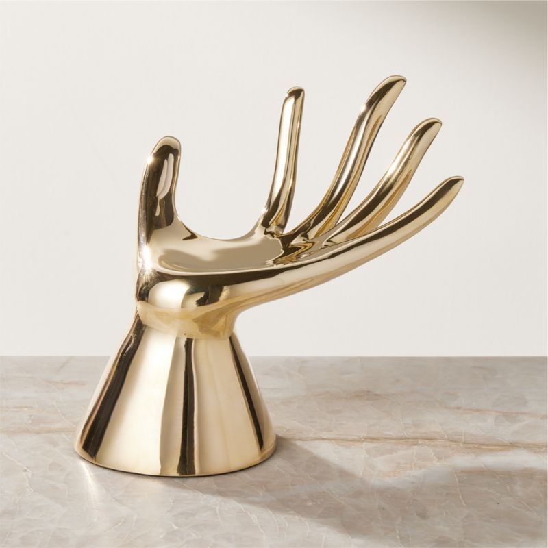 Mano Brass Hand Figure Jewelry Stand + Reviews | CB2 | CB2