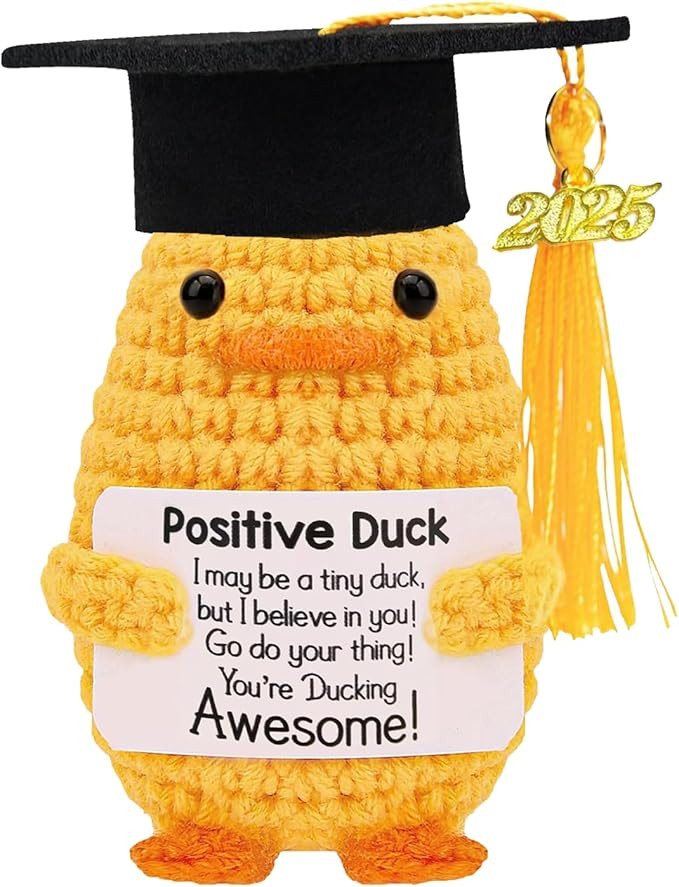 2025 Graduation Gifts Emotional Support Crochet Positive Duck,Class of 2025 Cute Crochet Animals... | Amazon (US)