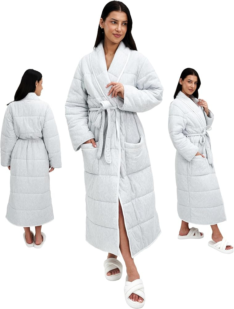 The Big Softy Quilted Luxury Hotel Spa Robe For Women - Padded Duvet Bathrobe - Jersey Cotton Lon... | Amazon (US)