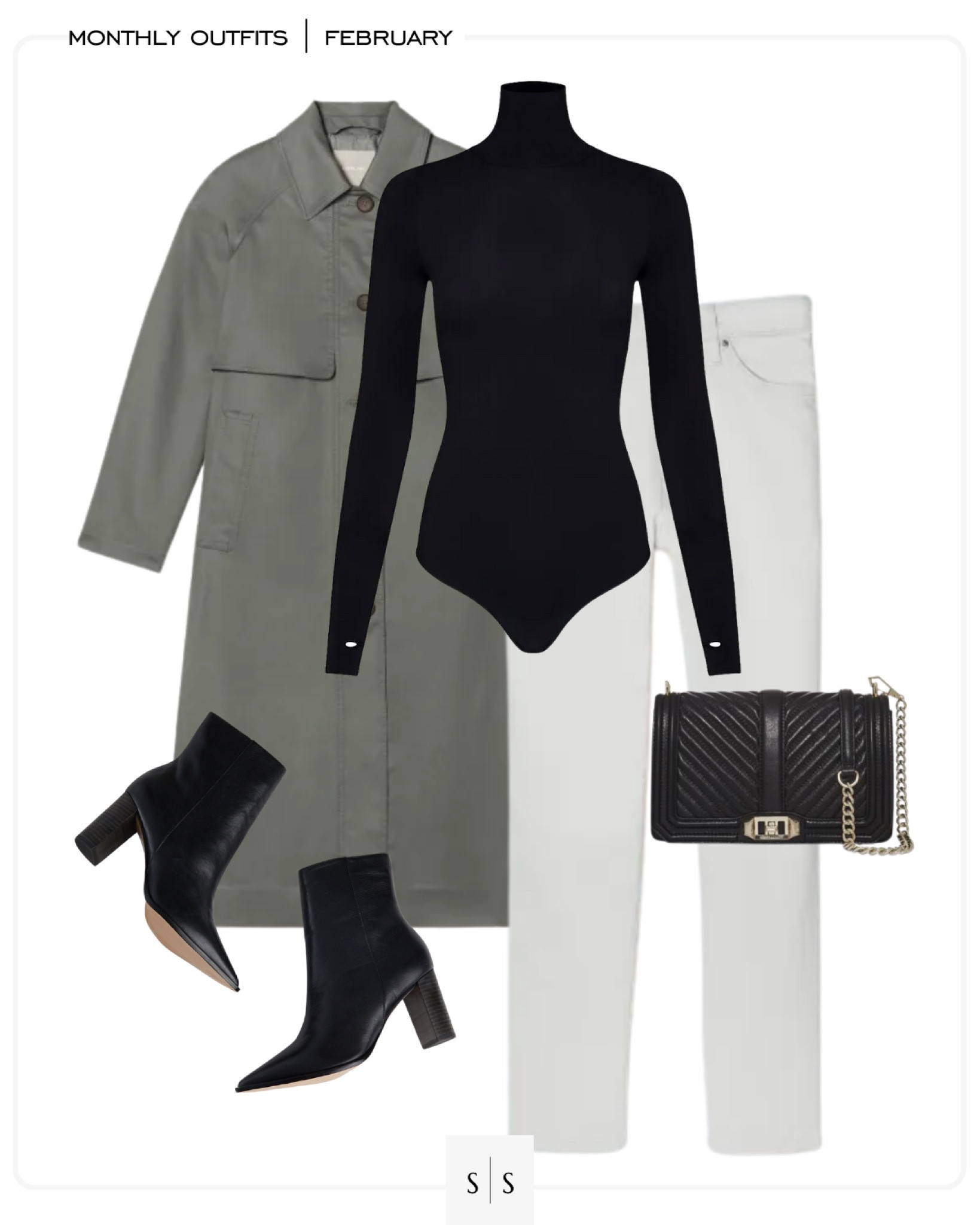 Monthly outfit planner : FEBRUARY looks | #whitejean #straightjean #trenchcoat #winterstyle #casualchic #springoutfit #winteroutfit | See entire calendar on thesarahstories.com ✨

#LTKstyletip