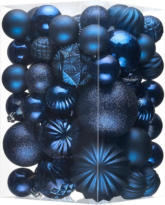 JORNOY Christmas Tree Ornaments Set, 47 Pack Assorted Shatterproof Hanging Balls Decorations, Pla... | Amazon (US)
