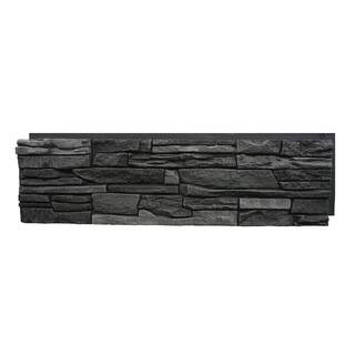 Stacked Stone Iron Ore 12 in. x 42 in. Faux Stone Siding Panel | The Home Depot