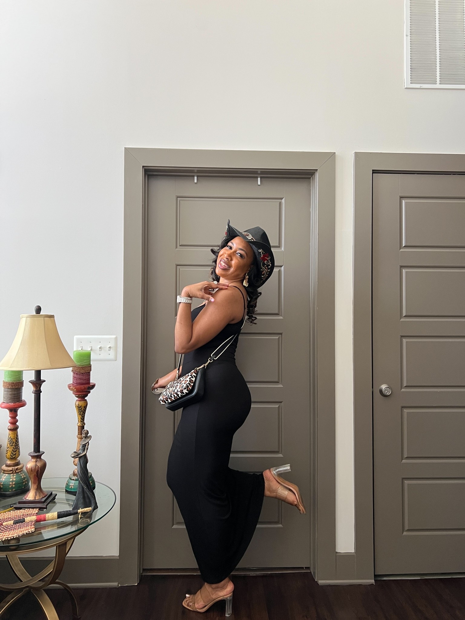 Slaying in a black tank dress, cowgirl hat, and clear heels - yeehaw! 🤠 #ootd #travelfit #SpringFashion #TravelOutfit

#LTKFindsUnder50 #LTKOver40 #LTKStyleTip