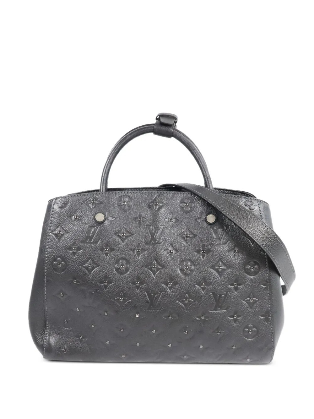 Louis Vuitton Pre-Owned BB Montaigne Monogram Empreinte tote bag - Black | Farfetch Global