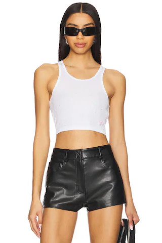 Alexander Wang Cropped Classic Racer Tank in White from Revolve.com | Revolve Clothing (Global)