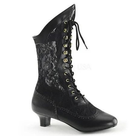 Womens Black Dame Victorian Costume High Boots size 9 | Walmart (US)